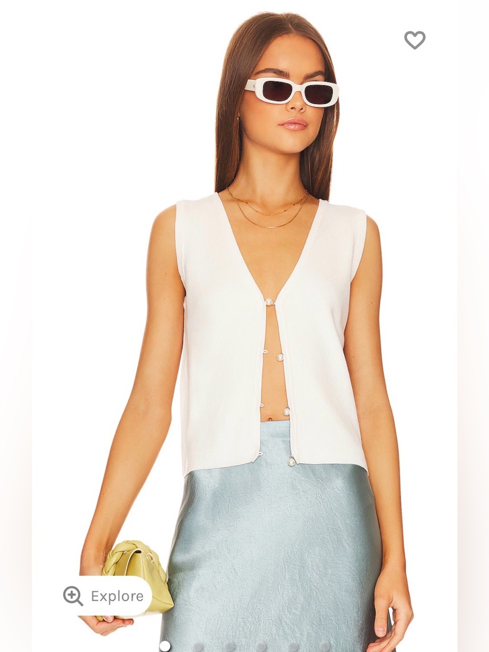 Revolve SNDYS mountain knit top in white size SMALL